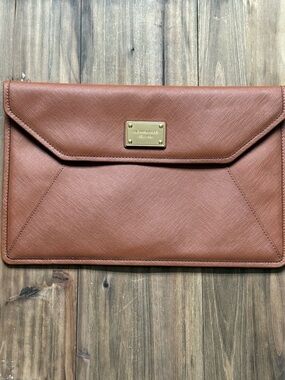 Michael Kors Envelope Clutch Brown Saffiano Leather